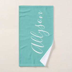 Toalha De Mão Personalizar Script Branco Vertical, Leve