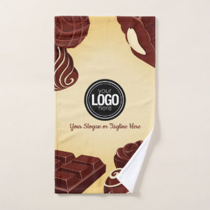 Toalha De Mão Personalize o moderno Chocolate Business
