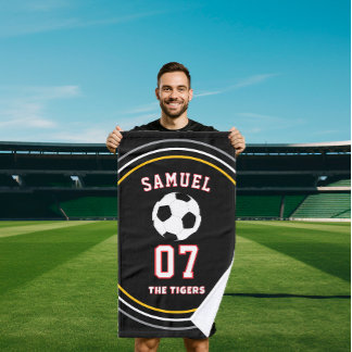Toalha De Mão Personalized Sports coach soccer Football Player