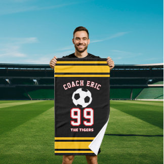 Toalha De Mão Personalized Sports soccer coach Football Player