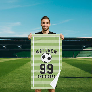 Toalha De Mão Personalized Sports soccer Football Player
