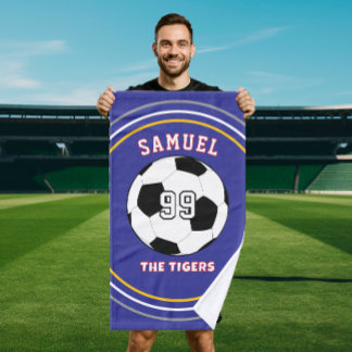 Toalha De Mão Personalized Sports soccer Football Player