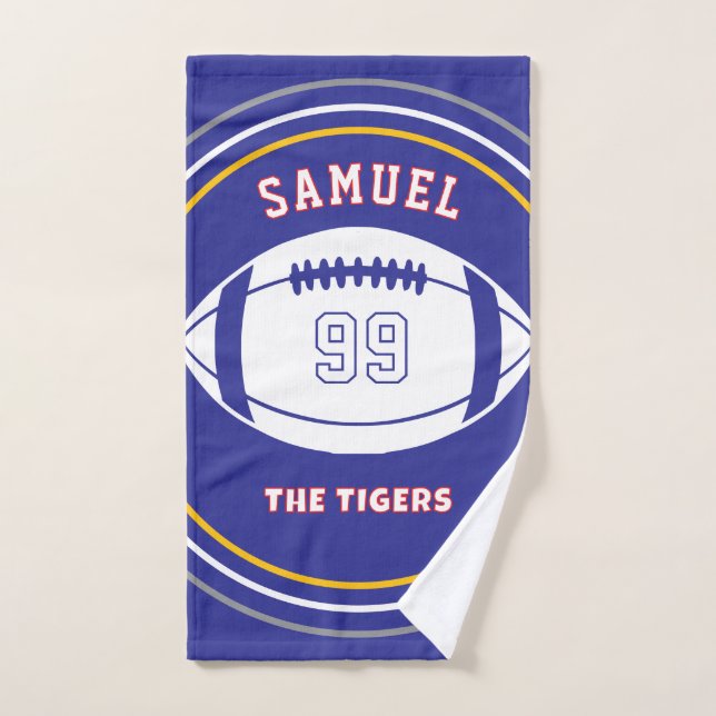 Toalha De Mão Personalized Sports Towel | Custom Football Player (Toalha de mão)