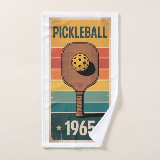 Toalha De Mão Pickleball Classic 1965 Paddle Poster Para Ventila (Toalha de mão)