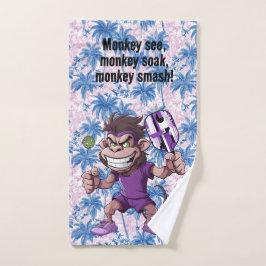 Toalha De Mão Pickleball Monkey Business, Court Edition