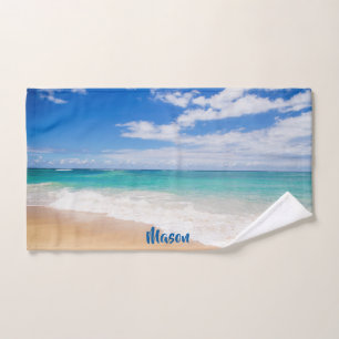 Toalha De Mão Pleasant Beach (com nome personalizado)