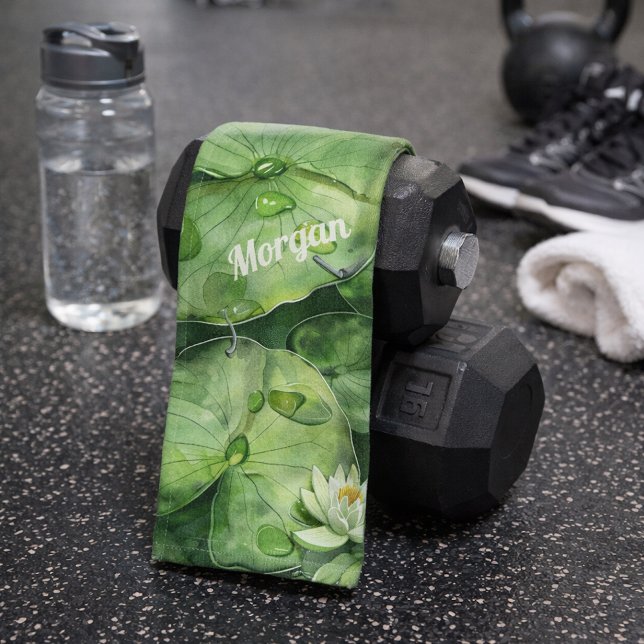 Toalha De Mão Pond De Aquarela Tranquilo | Lotus Art Sports (Criador carregado)