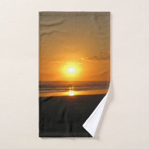 Toalha De Mão Por do sol na praia com (ou sem) iniciais