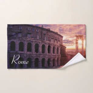Toalha De Mão Pôr do sol sobre Roma Coliseu em Roma