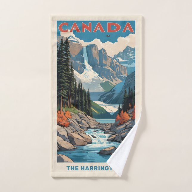 Toalha De Mão Poster de viagens Canadá de Nome Personalizado (Toalha de mão)