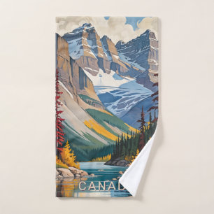 Toalha De Mão Poster de viagens Canadá de Texto Personalizado