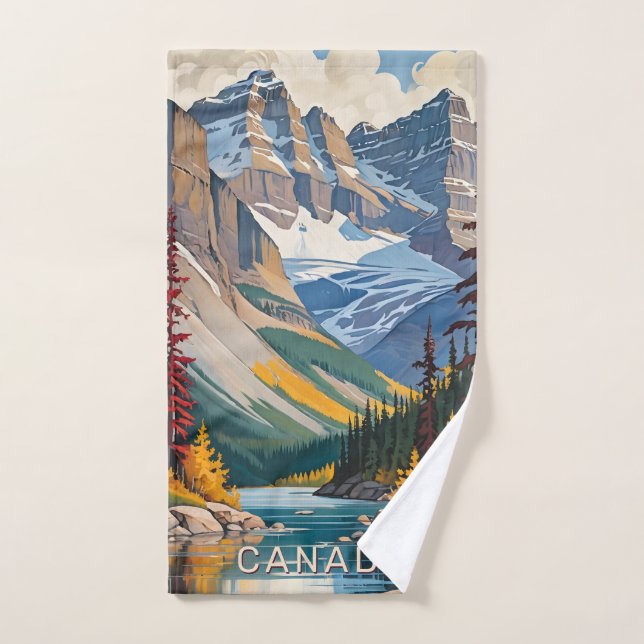 Toalha De Mão Poster de viagens Canadá de Texto Personalizado (Toalha de mão)