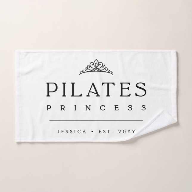 Toalha De Mão Princesa de Pilates Personalizada Simples e Femini (Toalha de mão)
