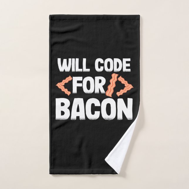 Toalha De Mão Programador Codificará Para Bacon (Toalha de mão)