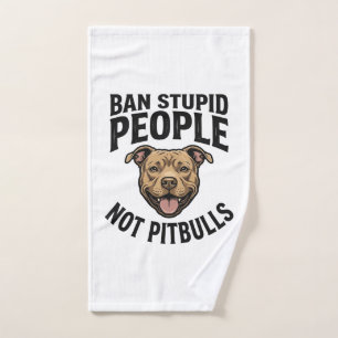Toalha De Mão Proibir Pessoas Estúpidas Não Pitbulls Design Vint