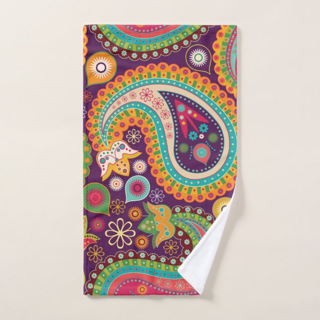 Toalha De Mão Purple Boho Paisley (Toalha de mão)