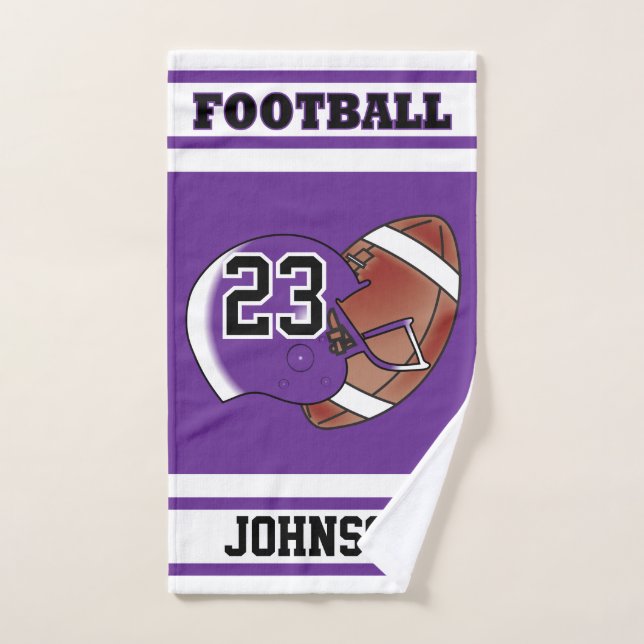 Toalha De Mão Purple & White Stripe Futebol Jersey (Toalha de mão)