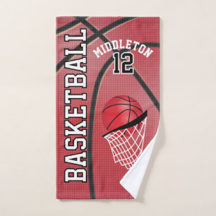 Toalha De Mão Red Sport 🏀 Basball DIY Texto