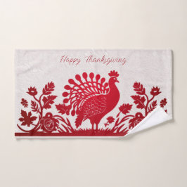 Toalha De Mão Red Thankand Turkey Floral Hand Towel