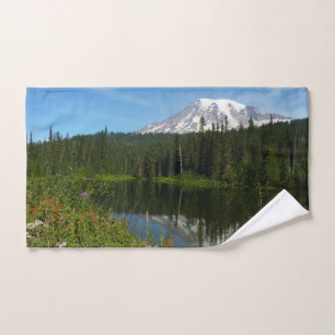 Toalha De Mão Reflexo do Lago Mount Rainier