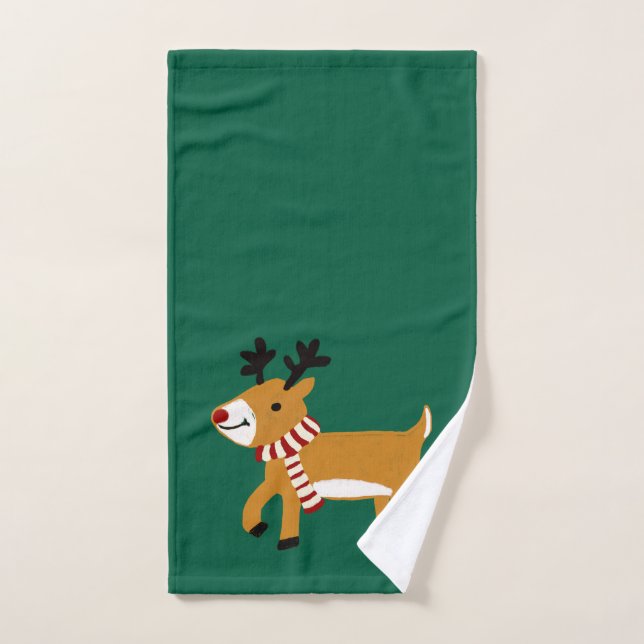 Toalha De Mão Rena de Natal (Toalha de mão)