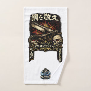 Toalha De Mão Respeite o Aço Navalha Reta Japonesa