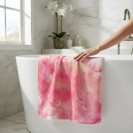 Toalha De Mão Rosa Dourado