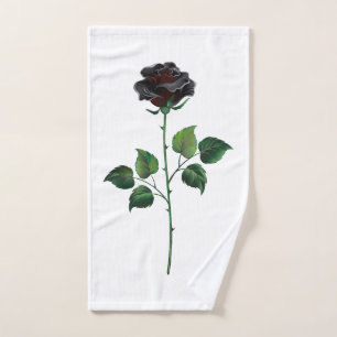 Toalha De Mão Rosa preto