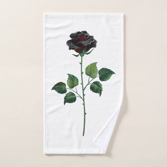 Toalha De Mão Rosa preto (Toalha de mão)