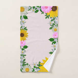 Toalha De Mão Rustic Sunflower Daisy Floral Pink
