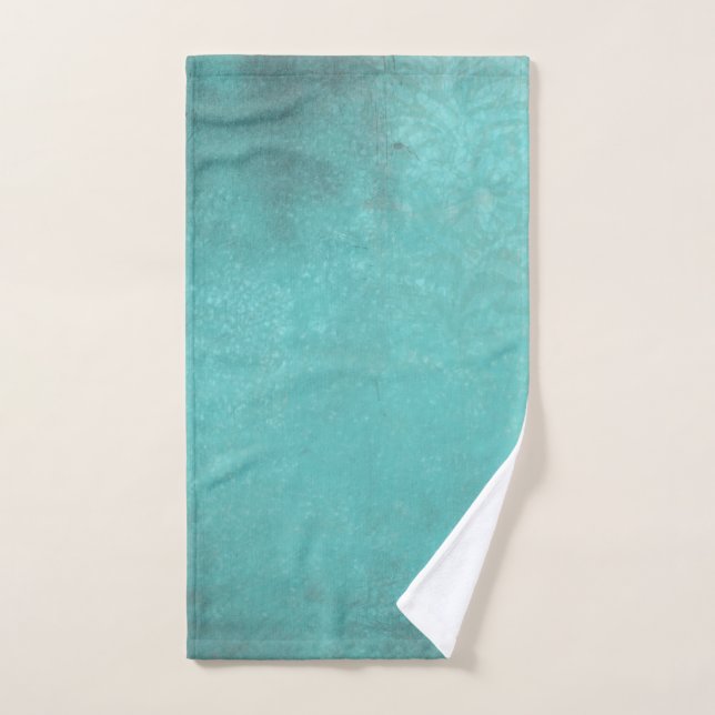 Toalha De Mão Rustic Vintage Impressão Turquoise | Torre de Mão (Toalha de mão)