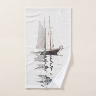 Toalha De Mão Schooner com duas pernas, com Dory, por Winslow Ho