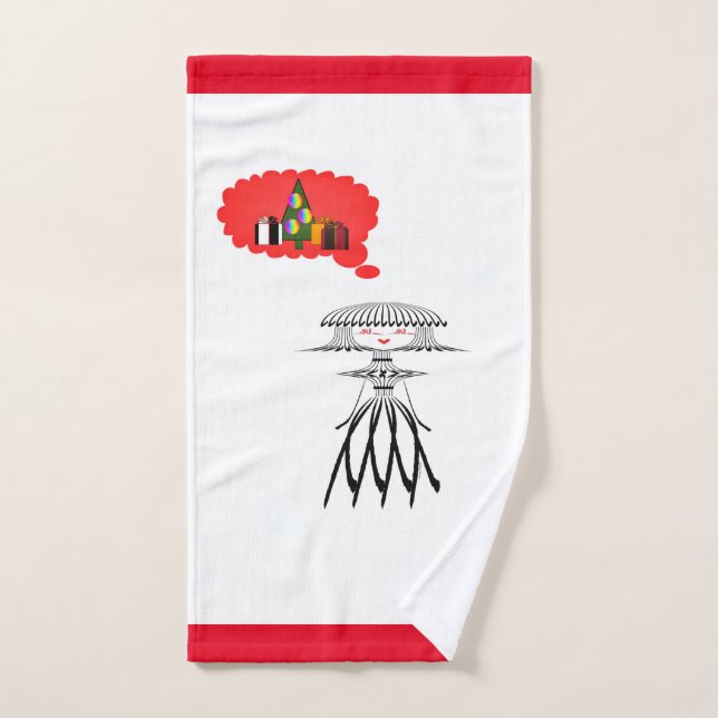 TOALHA DE MÃO SENHORA PENSANDO NO NATAL (Toalha de mão)