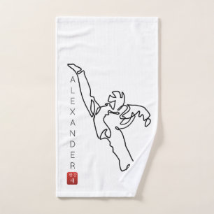 Toalha De Mão Serviette à main TAEKWONDO DWICHAGI back kick