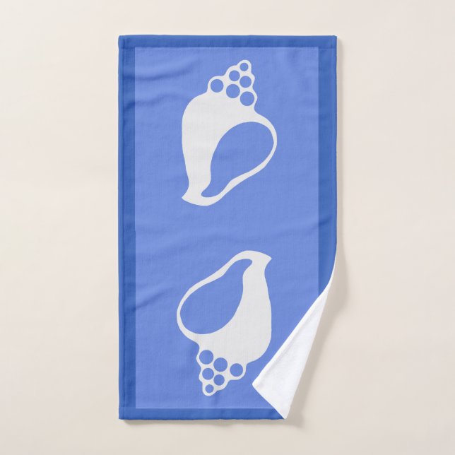 Toalha De Mão Shell Azul (Toalha de mão)