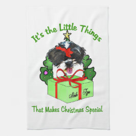Toalha De Mão Shih Tzu Christmas
