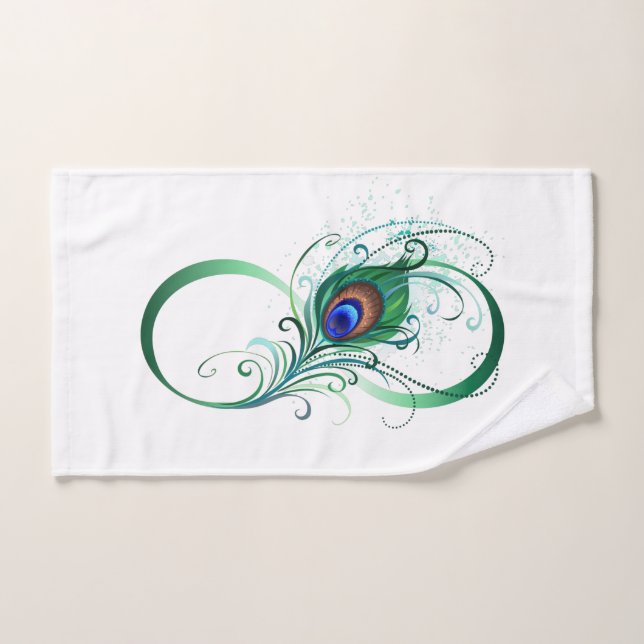 Toalha De Mão Símbolo Infinito com Pavão (Toalha de mão)