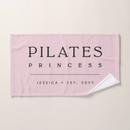 Toalha De Mão Simple Personalized Blush Pink Pilates Princess