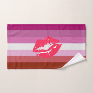 Toalha De Mão Sinalizador do Orgulho Lésbico Lipstick