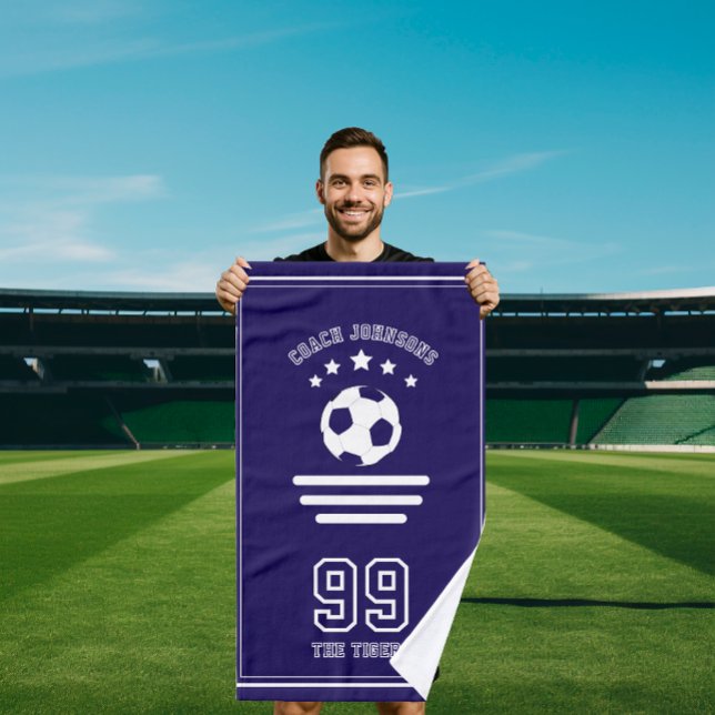 Toalha De Mão Soccer football team player coach Towel (Criador carregado)