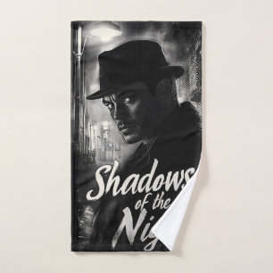 Toalha De Mão Sombras da Noite - Film Noir Style Design