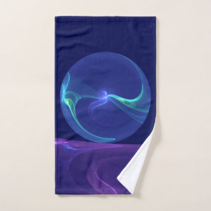 Toalha De Mão Sonho Abstrato de Arte Fractal Azul Roxo Luminoso