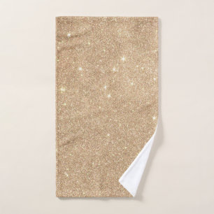 Toalha De Mão Sparkles glamoroso chiques do brilho Dourado