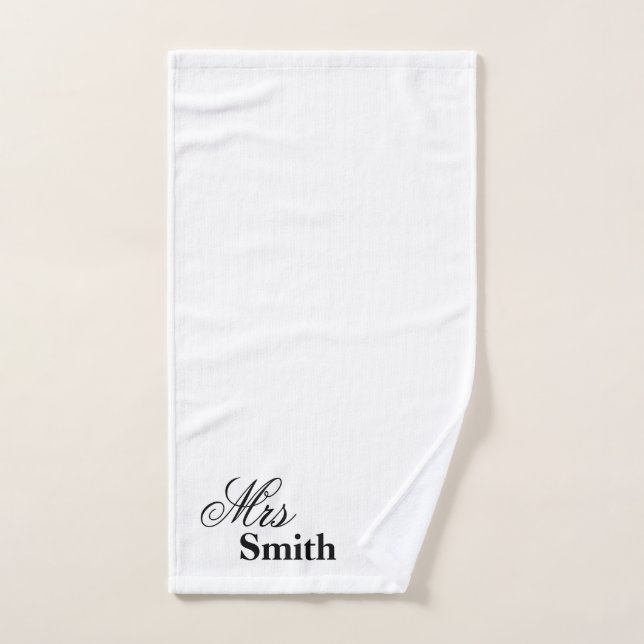 Toalha De Mão Sra. conhecida personalizada Smith Branco (Toalha de mão)