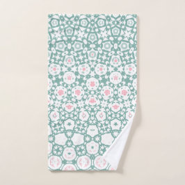 Toalha De Mão Stylish Green Rose Geometric Exercise Hand Towel