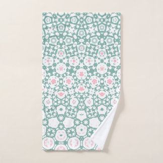 Toalha De Mão Stylish Green Rose Geometric Exercise Hand Towel