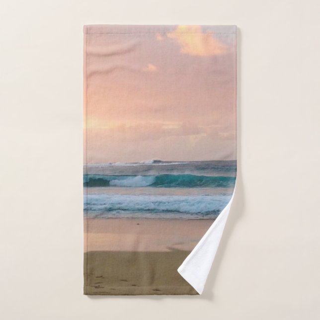 Toalha De Mão Sunset Beach e oceano (Toalha de mão)