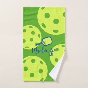 Toalha De Mão Suor Personalizado de Pickleball Azul e Verde