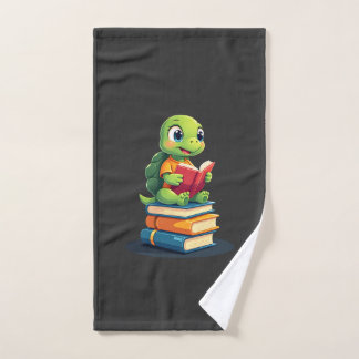 Toalha De Mão Tartaruga Adorável Lendo Livros (1)