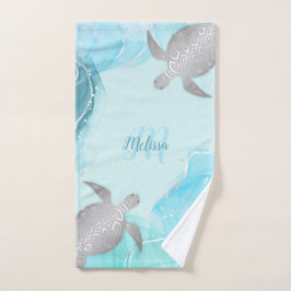 Toalha De Mão Tartaruga Personalizada – Inspirada no Oceano